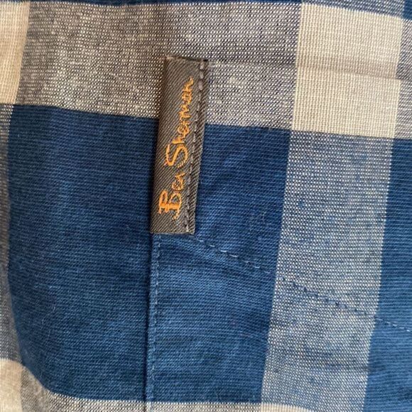 NWOT Ben Sherman Mens Teal Check Button Down Shirt - Picture 4 of 12
